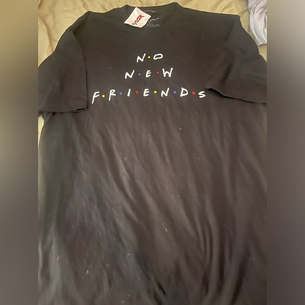 No New Friends Shirt Black Size Large